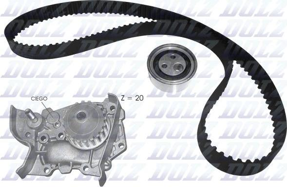 DOLZ KD116 - Water Pump & Timing Belt Set autospares.lv