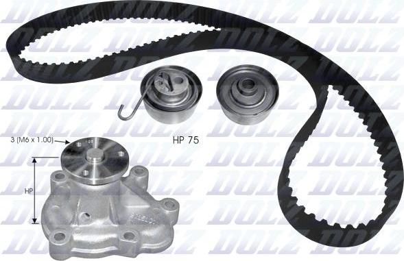 DOLZ KD137 - Water Pump & Timing Belt Set autospares.lv