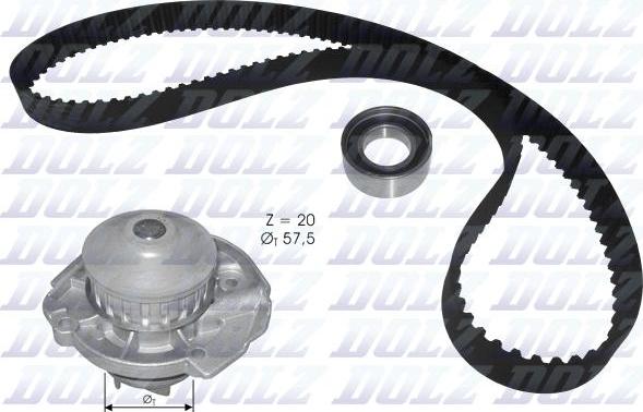 DOLZ KD129 - Water Pump & Timing Belt Set autospares.lv