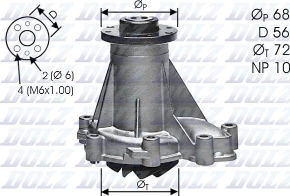 DOLZ M276 - Water Pump autospares.lv