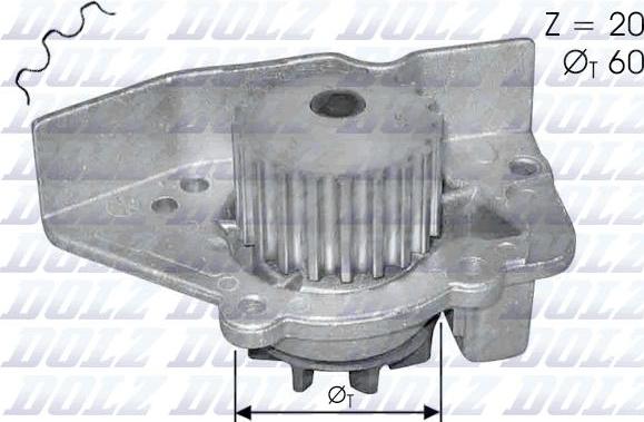 DOLZ N405 - Water Pump autospares.lv