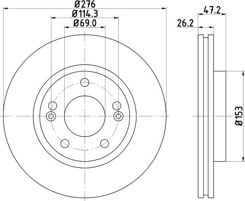 DON PCD14412 - Brake Disc autospares.lv