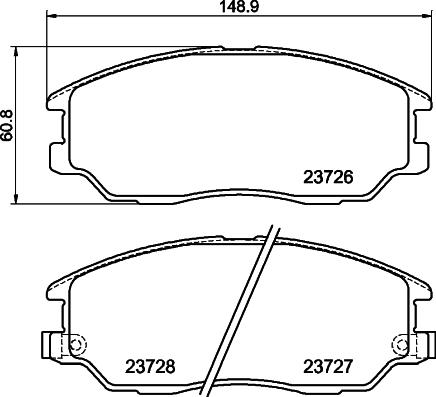 DON PCP1942 - Brake Pad Set, disc brake autospares.lv