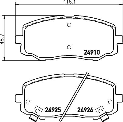 DON PCP1448 - Brake Pad Set, disc brake autospares.lv