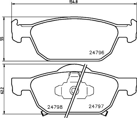 DON PCP1419 - Brake Pad Set, disc brake autospares.lv