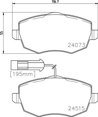 DON PCP1590 - Brake Pad Set, disc brake autospares.lv