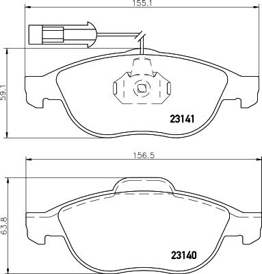 DON PCP1546 - Brake Pad Set, disc brake autospares.lv