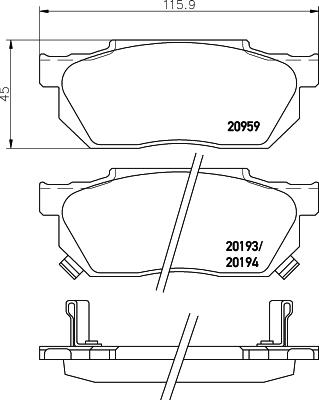 DON PCP1536 - Brake Pad Set, disc brake autospares.lv