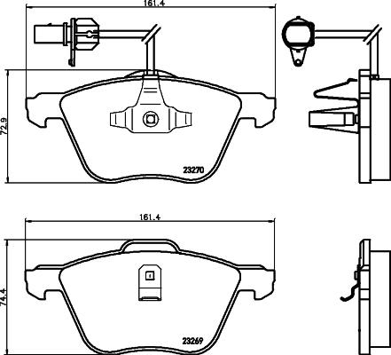 DON PCP1661 - Brake Pad Set, disc brake autospares.lv