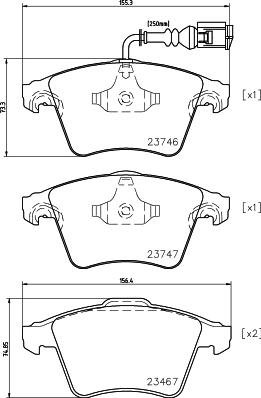 DON PCP1687 - Brake Pad Set, disc brake autospares.lv