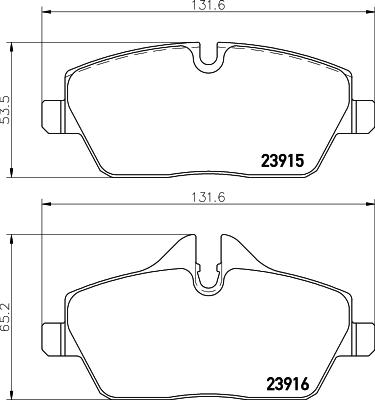 DON PCP1028 - Brake Pad Set, disc brake autospares.lv