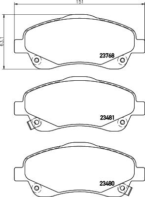 DON PCP1077 - Brake Pad Set, disc brake autospares.lv