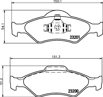 DON PCP1160 - Brake Pad Set, disc brake autospares.lv