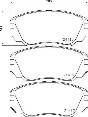 DON PCP1102 - Brake Pad Set, disc brake autospares.lv