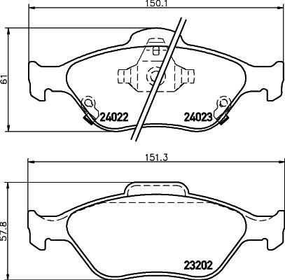 DON PCP1185 - Brake Pad Set, disc brake autospares.lv