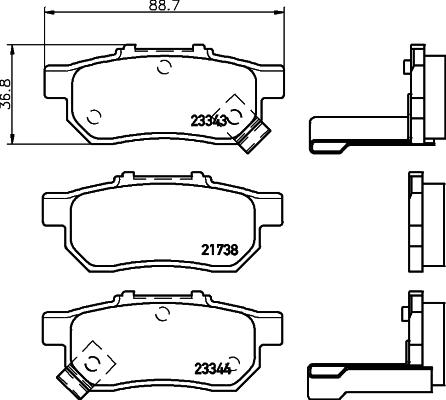 DON PCP1133 - Brake Pad Set, disc brake autospares.lv