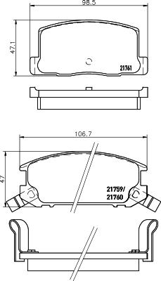 DON PCP1861 - Brake Pad Set, disc brake autospares.lv