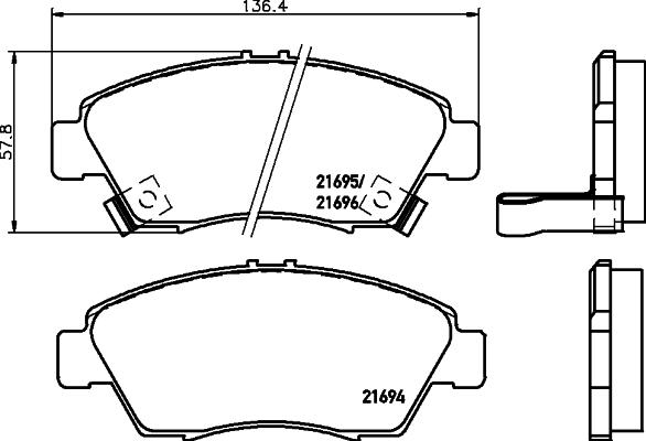 DON PCP1308 - Brake Pad Set, disc brake autospares.lv