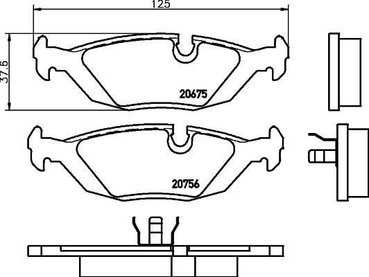 DON PCP1372 - Brake Pad Set, disc brake autospares.lv