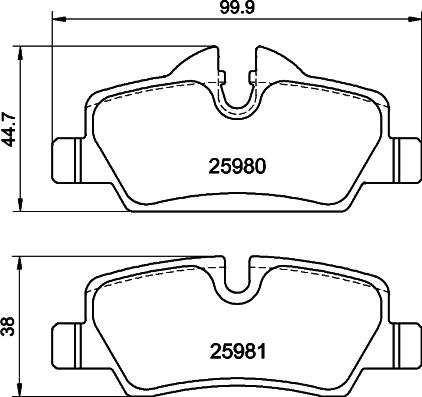 DON PCP2012 - Brake Pad Set, disc brake autospares.lv