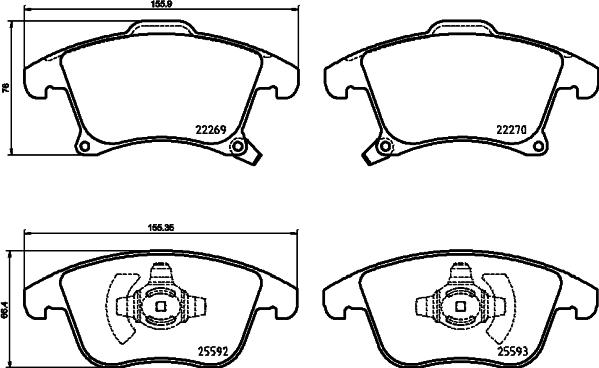 DON PCP2149 - Brake Pad Set, disc brake autospares.lv