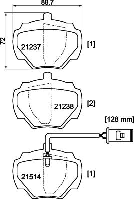 DON PCP2173 - Brake Pad Set, disc brake autospares.lv