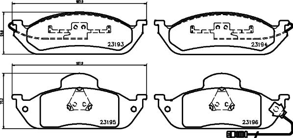 DON PCP2202 - Brake Pad Set, disc brake autospares.lv