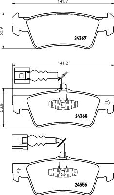 DON PCP2238 - Brake Pad Set, disc brake autospares.lv