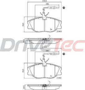 DriveTec DPAD909 - Brake Pad Set, disc brake autospares.lv