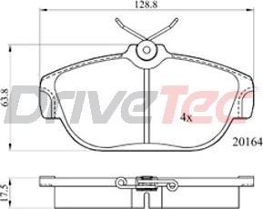 DriveTec DPAD919 - Brake Pad Set, disc brake autospares.lv