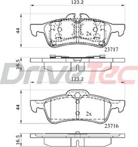 DriveTec DPAD1912 - Brake Pad Set, disc brake autospares.lv