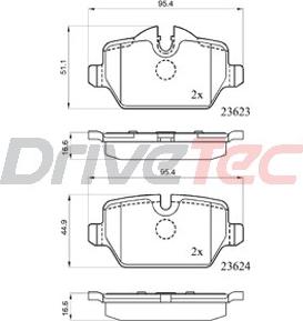 DriveTec DPAD1924 - Brake Pad Set, disc brake autospares.lv