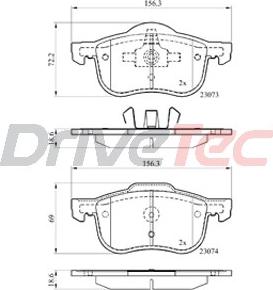 DriveTec DPAD1458 - Brake Pad Set, disc brake autospares.lv