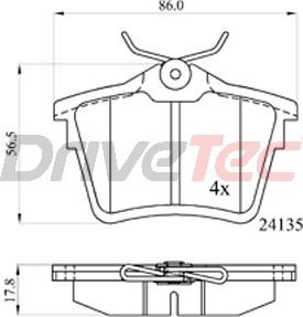 DriveTec DPAD1892 - Brake Pad Set, disc brake autospares.lv