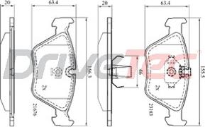 DriveTec DPAD1843 - Brake Pad Set, disc brake autospares.lv