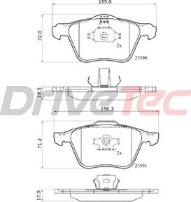 DriveTec DPAD1821 - Brake Pad Set, disc brake autospares.lv