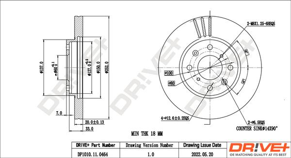 Dr!ve+ DP1010.11.0464 - Brake Disc autospares.lv