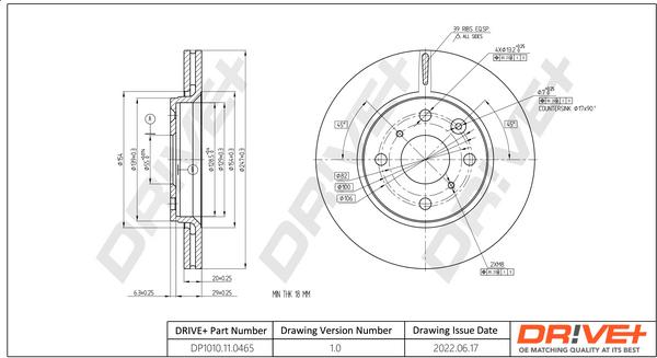 Dr!ve+ DP1010.11.0465 - Brake Disc autospares.lv