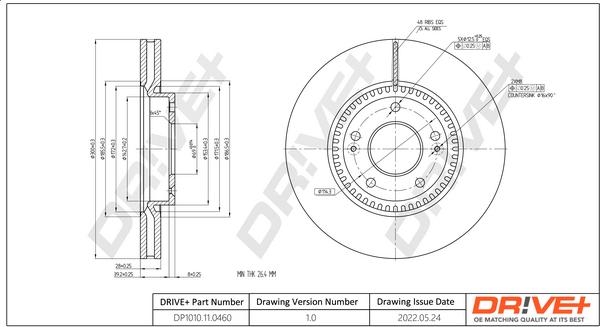 Dr!ve+ DP1010.11.0460 - Brake Disc autospares.lv