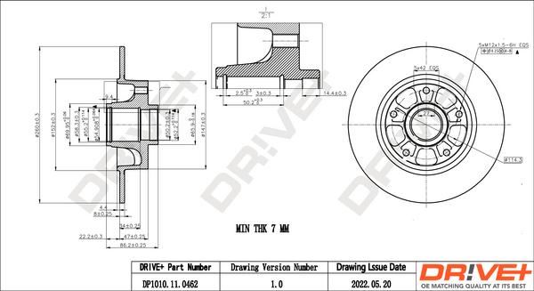 Dr!ve+ DP1010.11.0462 - Brake Disc autospares.lv