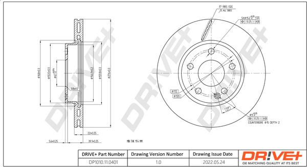 Dr!ve+ DP1010.11.0401 - Brake Disc autospares.lv