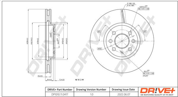 Dr!ve+ DP1010.11.0417 - Brake Disc autospares.lv