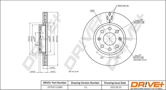 Dr!ve+ DP1010.11.0484 - Brake Disc autospares.lv