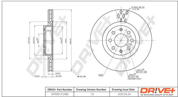 Dr!ve+ DP1010.11.0485 - Brake Disc autospares.lv