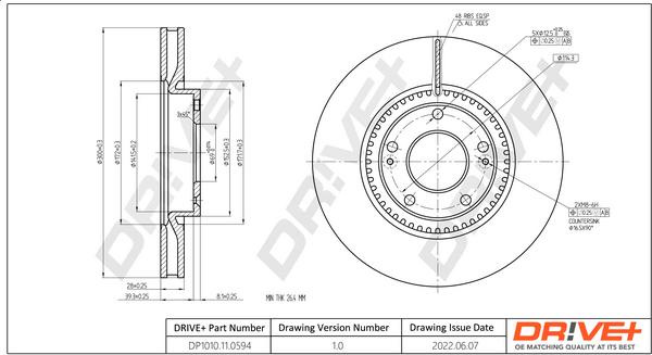 Dr!ve+ DP1010.11.0594 - Brake Disc autospares.lv