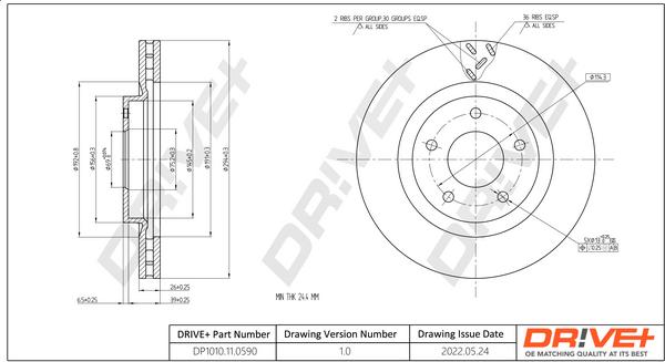 Dr!ve+ DP1010.11.0590 - Brake Disc autospares.lv