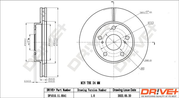 Dr!ve+ DP1010.11.0541 - Brake Disc autospares.lv