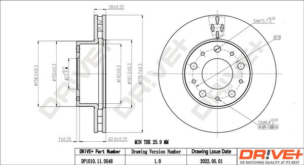 Dr!ve+ DP1010.11.0548 - Brake Disc autospares.lv