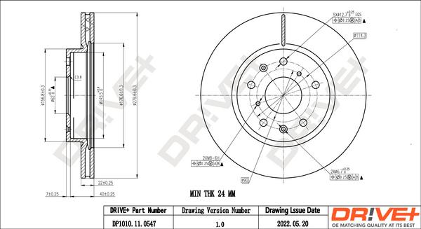 Dr!ve+ DP1010.11.0547 - Brake Disc autospares.lv