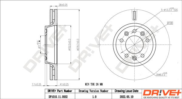 Dr!ve+ DP1010.11.0552 - Brake Disc autospares.lv